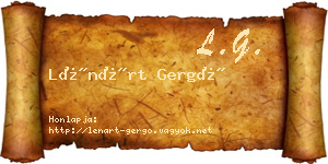 Lénárt Gergő névjegykártya